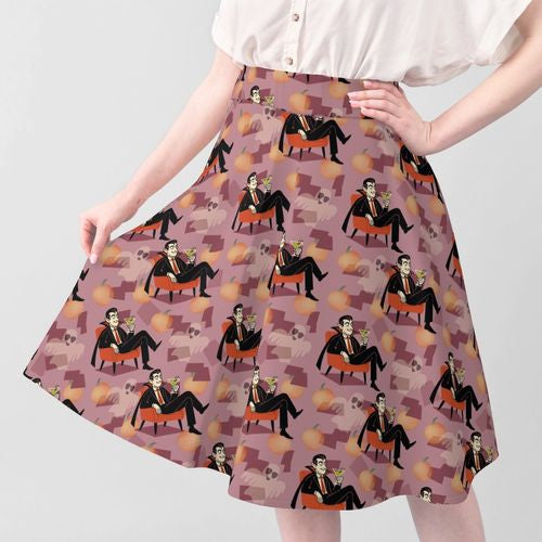 Martini Drinking Vampire Seamless Pattern | Hand Drawn | Digital Download | Commercial Use | Repeating Design | High Resolution (12X12 Inch, 300 DPI)