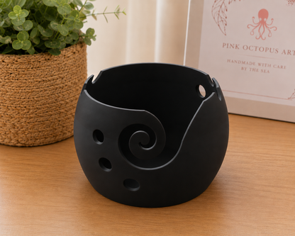 Small Artisan Yarn Bowl | Handmade 3d Crochet & Knitting Bowl | Neutral Craft Storage