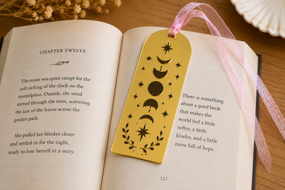 Handmade Acrylic Bookmarks | Decorative Ribbon Bookmarks | Gift for Book Lovers