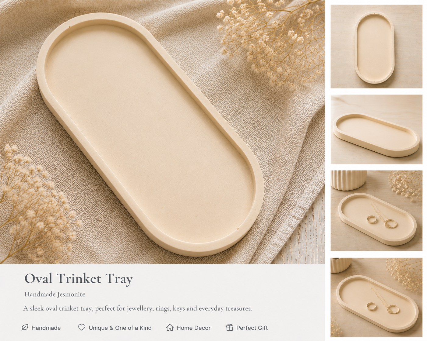 Handmade Jesmonite Trinket Trays | Pink Octopus Art