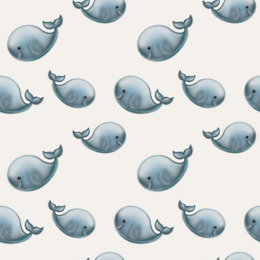 Blue Whale Seamless Pattern – 12x12” 300 DPI Digital Download